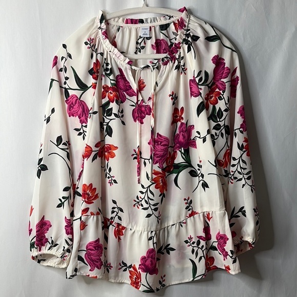 Old Navy Tops - Old Navy Flowers Boxy Peplum Blouse M